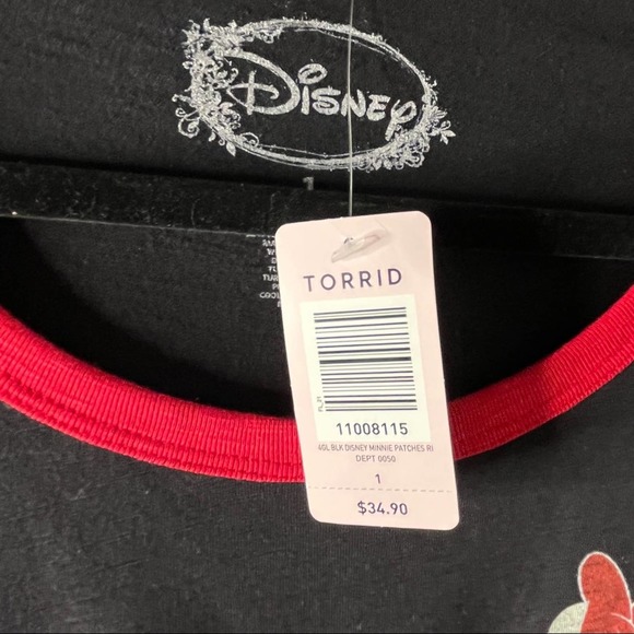 Torrid Disney Minnie Mouse black and red graphic ringer tee size 1X NWT - Picture 3 of 4